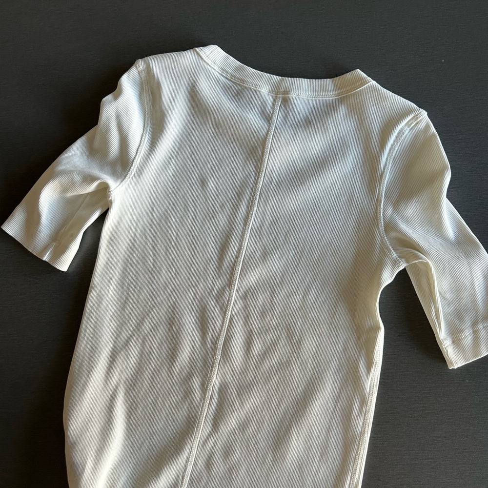 COS Off White Ribbed Crew Neck Top - Picture 6 of 7